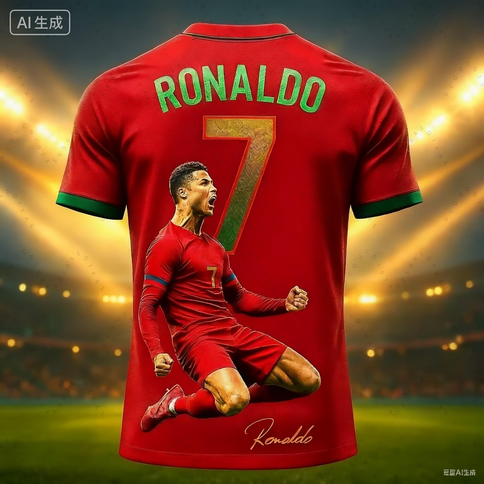 2026 Fotbollströja 3D-tryckt Nr 7 Ronaldo Pojke Flicka Träning Dam Sport Andningsbar Kortärmad Barn Män Cykel T-shirts S red