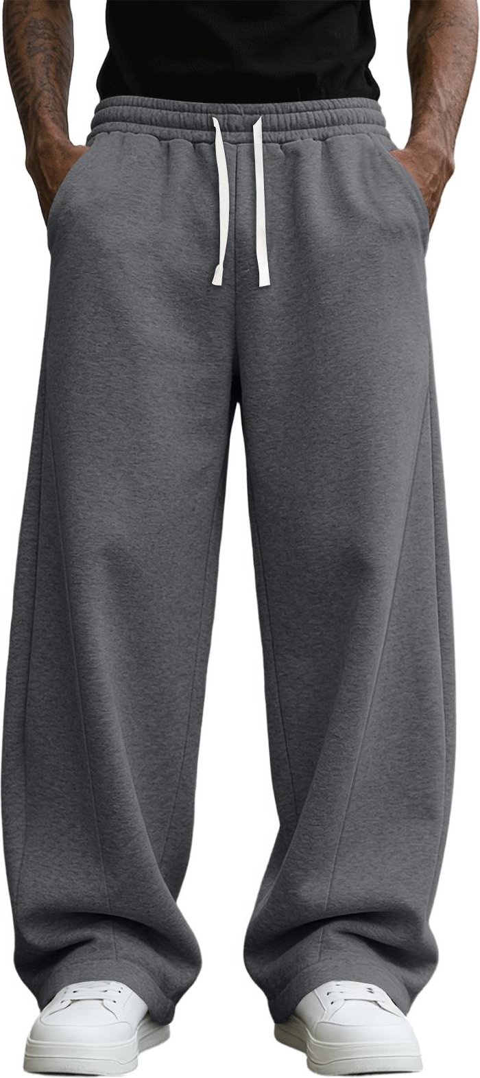 Baggy Träningsbyxor Herr Lös Passform Träningsbyxor för Herr Joggingbyxor för Herr Herr Träningsbyxor med Fickor Vardagsstil S gray