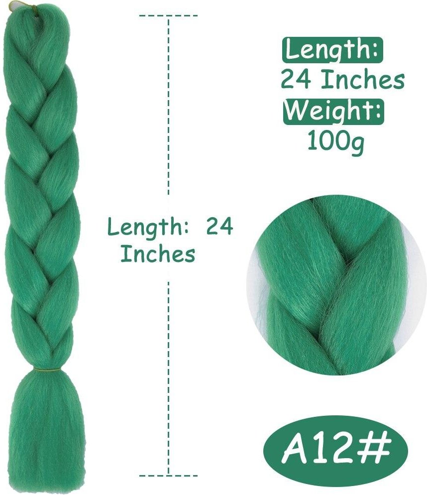 MISSQUEEN 24 tum 100G färg lysande jumbo fläthår försträckt för hår Syntet hårförlängning Twist hår 24 inches24 inches blue