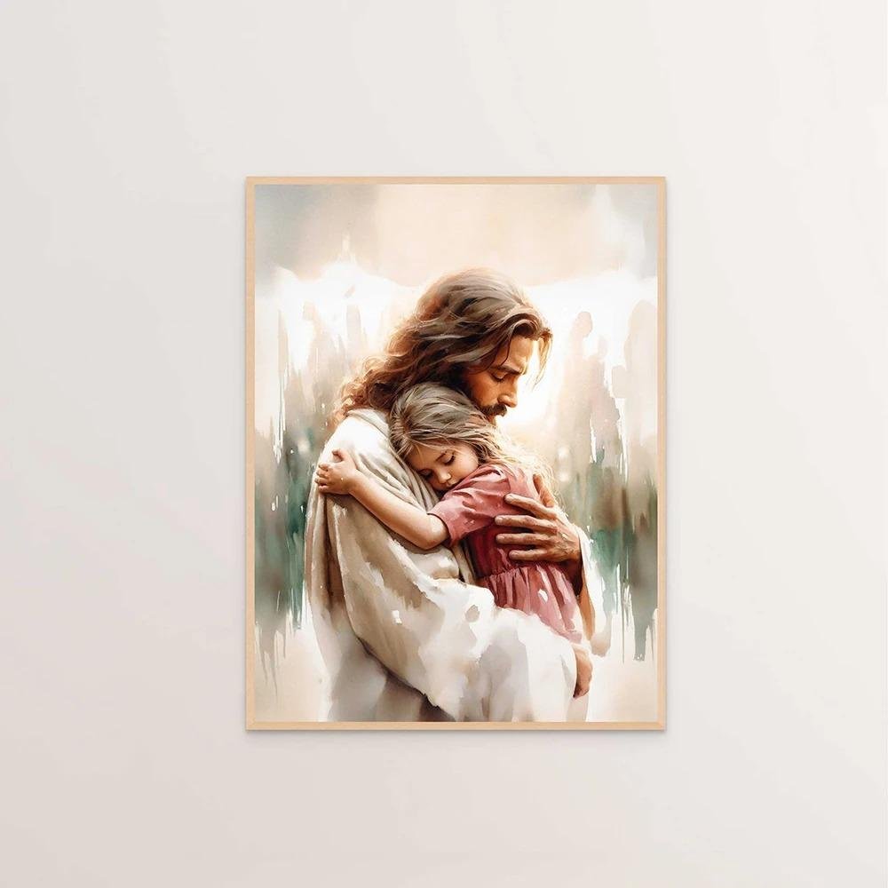 Jesus Kristus Canvas Postres Kristus Jesus Porträtt Väggkonst Tryck Affisch Jag Ska Gå Med Kristus Bibelvers Present Affisch 50x75cm