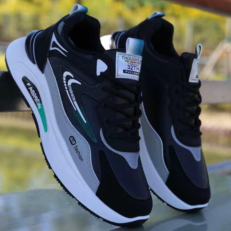 Herr Vattentäta Lädersneakers - Trendiga, Mångsidiga, Halkfria, Casual Löparskor med Mjuk Sula för Hösten 43 svart