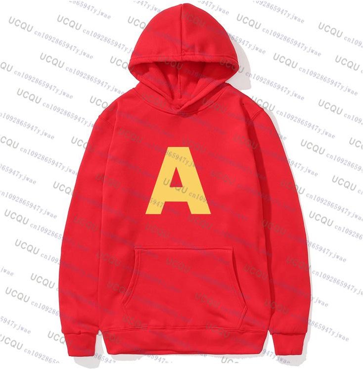 Alvin och gänget Mode Unisex Vardagssportkläder Herrhuvtröja Alvin Chipmunk Halloweenkostym Barntröja Toppar 130 red