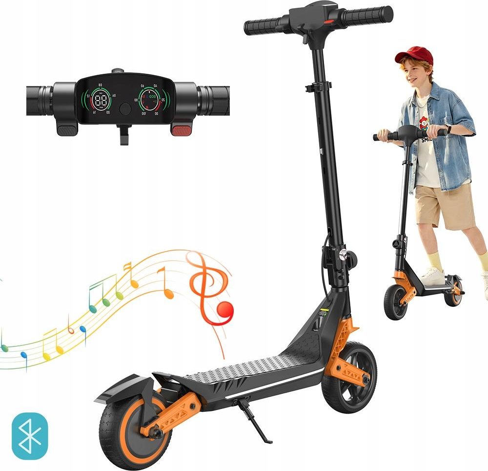 Hopfällbar elektrisk skoter barn iscooter K6 150W LED-belysning BT lastkapacitet