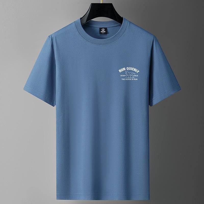Stor Storlek M-6XL Ren Bomull Herr T-shirt Kortärmad Rund Hals Pojk T-shirt 6XL gray