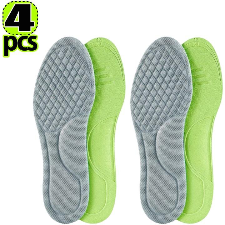 Unisex Ortopediska Innersulor av Memoryskum Deodoriserande Innersula Skor Sport Absorberar Svett Mjuk Antibakteriell Skotillbehör 37-38 gray