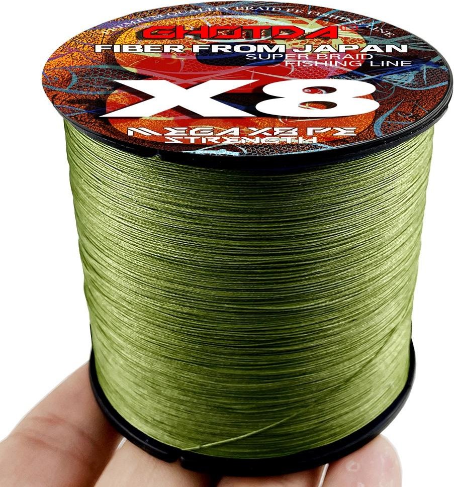 500M 8 trådar flätad fiskelina Multifilament PE Wire X8 Super Strong 18 22 31 39 43 52 61 78LB 52lb armégrön färg