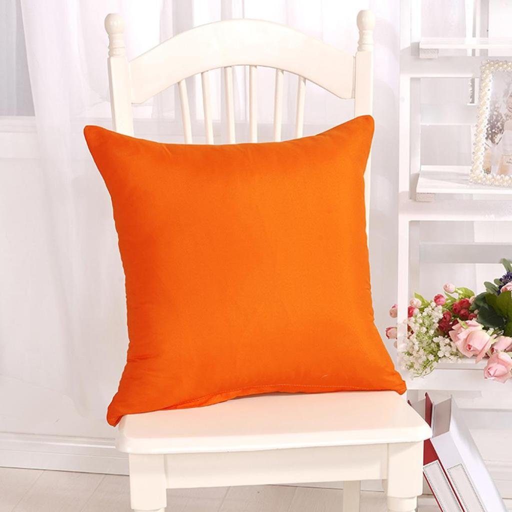 Enfärgat Kuddfodral Enkelt Godisfärgat Kuddfodral för Soffa Enfärgat Heminredning 40 cm x 40 cm orange