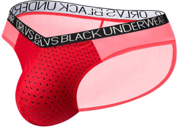 Mesh andningsbara herrkalsonger, snabbtorkande transparenta sportunderkläder med låg midja för män, U-konvexa höftlyftande kalsonger för män XL pink