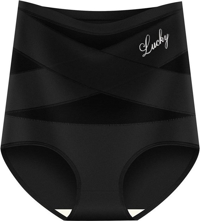 Stora Högmidjade Tummy Control Trosor Dam Full Täckning Underkläder M black