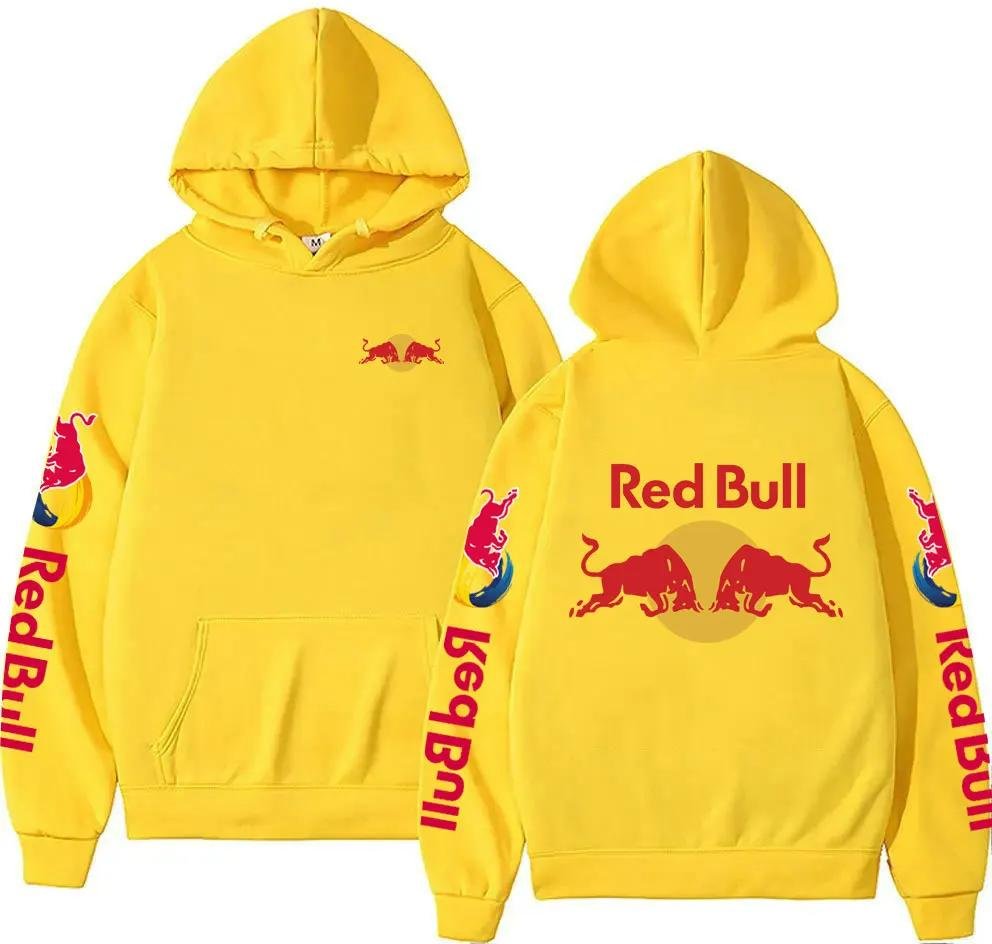 Red Bull-logotyptryck Herrluvtröja Vår Höst Nytt Mode Ledigt Mode Bekväm Varm Lös Luvtröja M