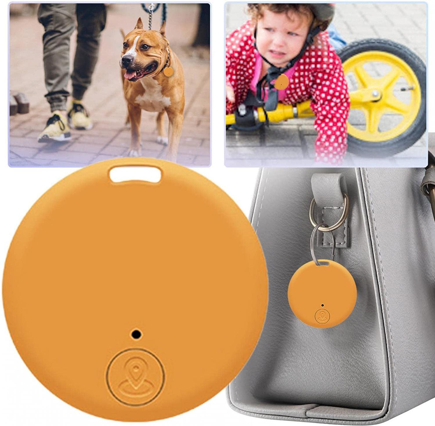 Bärbar GPS Tracking 5.0 Mobile Key Smart Anti-Loss Device Waterproof ToolLocator Bluetooth Tracer orange