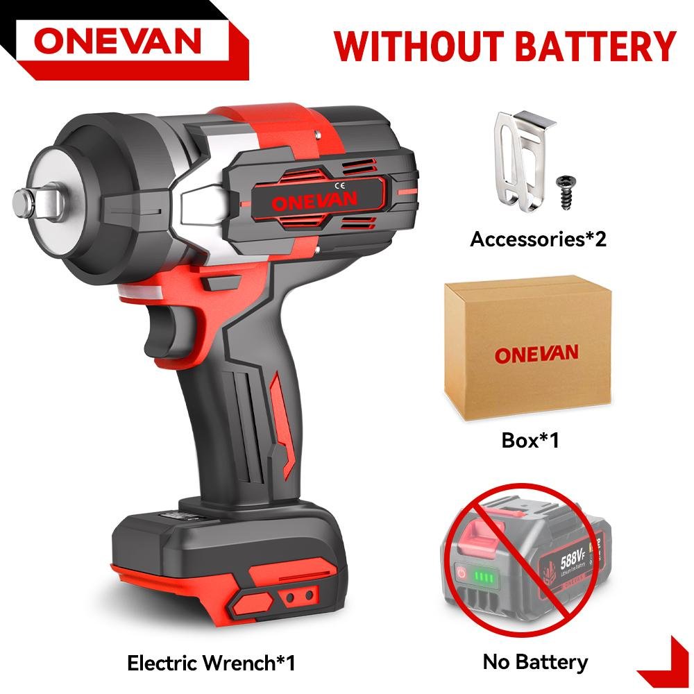Borstlös 2800N.M Elektrisk Slagskruvdragare 2800W 1/2 Tum Sladdlös Momentnyckel Skruvmejsel Elverktyg För Makita 18V Batteri Without Battery