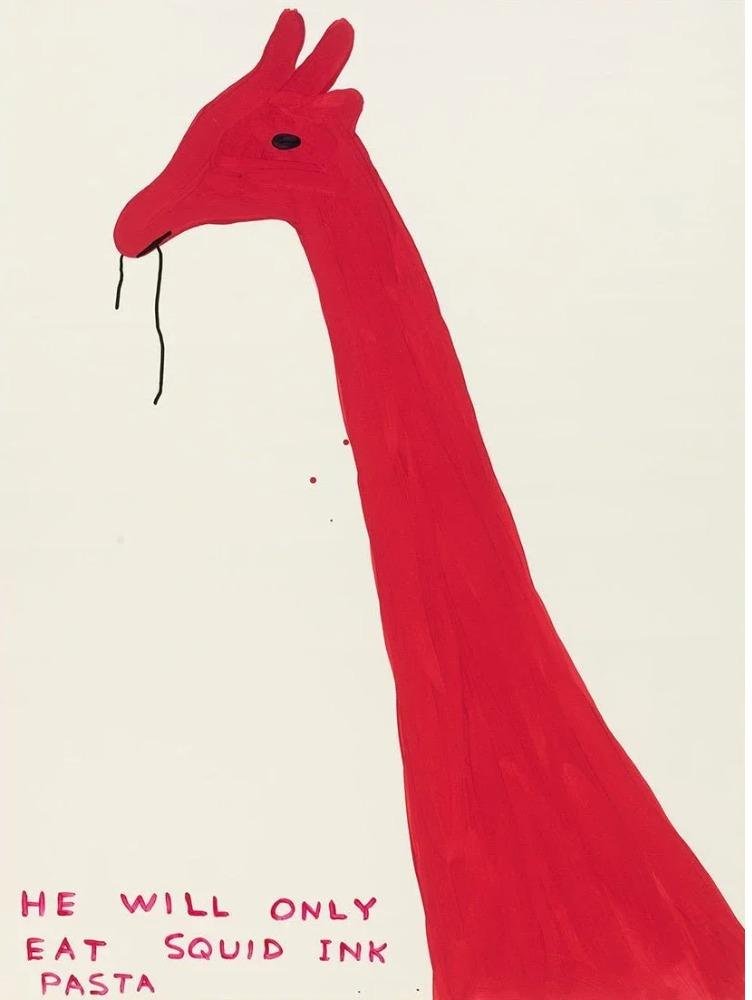 Abstrakta Canvastavlor David Shrigley Groda Giraff Banan Tomat Konstposter Väggkonst Heminredning Vardagsrum Sovrum Dekoration 50X80cm Unframe