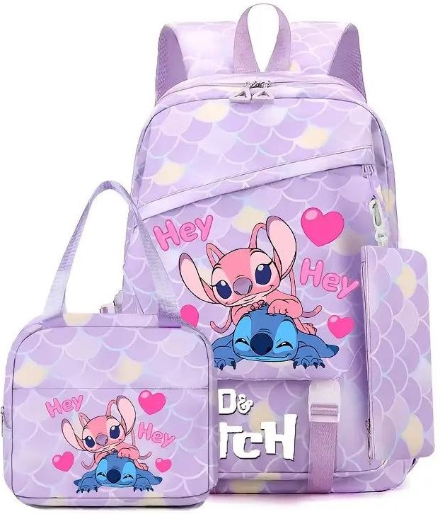 Ny Stitch Elevryggsäck för Skolstarten, Lätt och Belastningsreducerande, Ryggsäck med Stor Kapacitet för Pojkar och Flickor i Årskurs 1-6