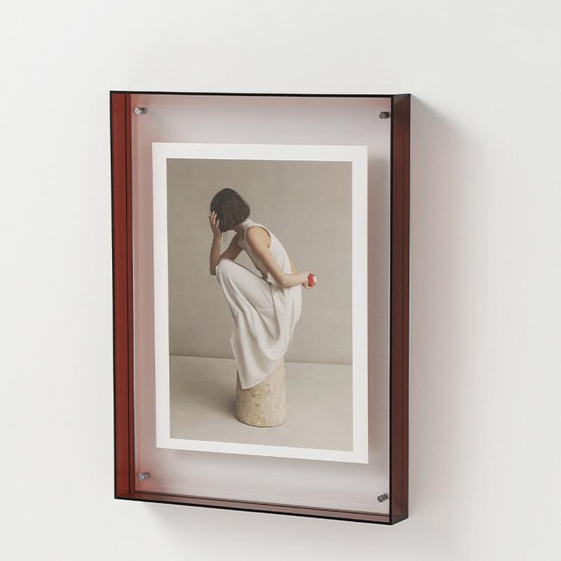 Modern akryl fotoram Färgglad tavelram utan foton Transparent bordsväggdekoration 11x14cm
