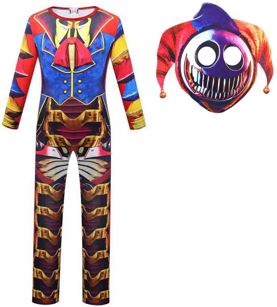 Skräckinjagande Prototyp Narren Klovnen Cosplay Jumpsuit Barn Halloween Fnaf Monster Kostym Barn Onesie Overall Fest Uppträdande Outfit 110cm blue