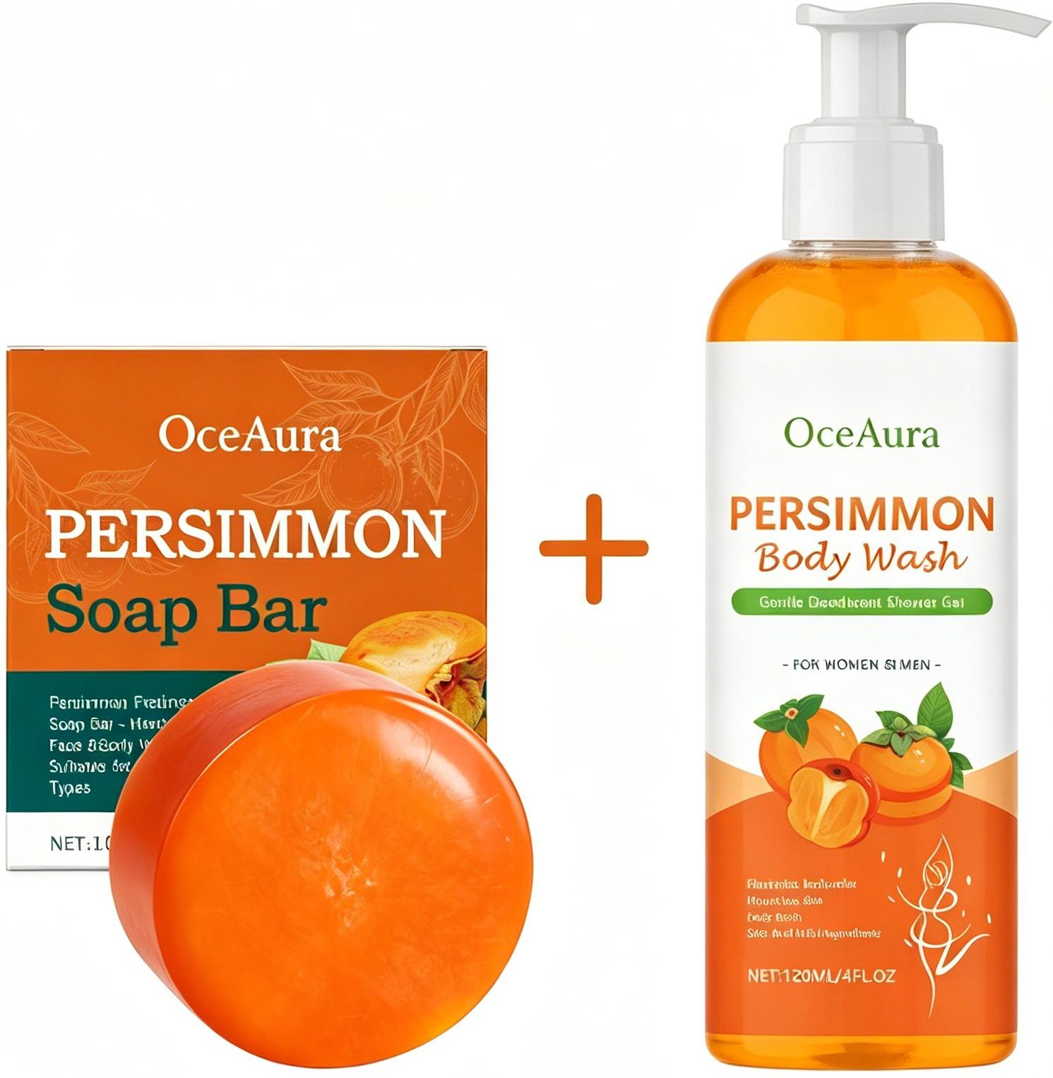Kaki Body Wash För Kroppslukt – Rengörande Kropp Deodoriserande Fuktgivande Body Wash För Att Eliminera Kroppslukt 120ml 100g+120ml orange