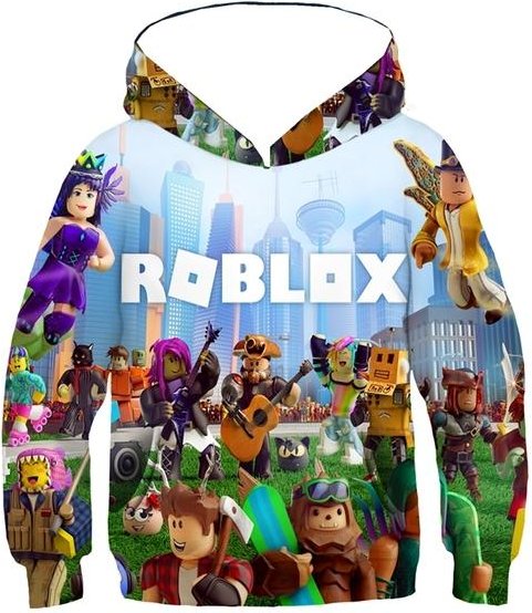 2025 MINISO Ny Roblox Tecknad Tryck 3D Hoodie Pojkar och Flickor Långärmad Sweatshirt Vår och Höst Casual Hoodie 4-14 År 11-12 Years gray
