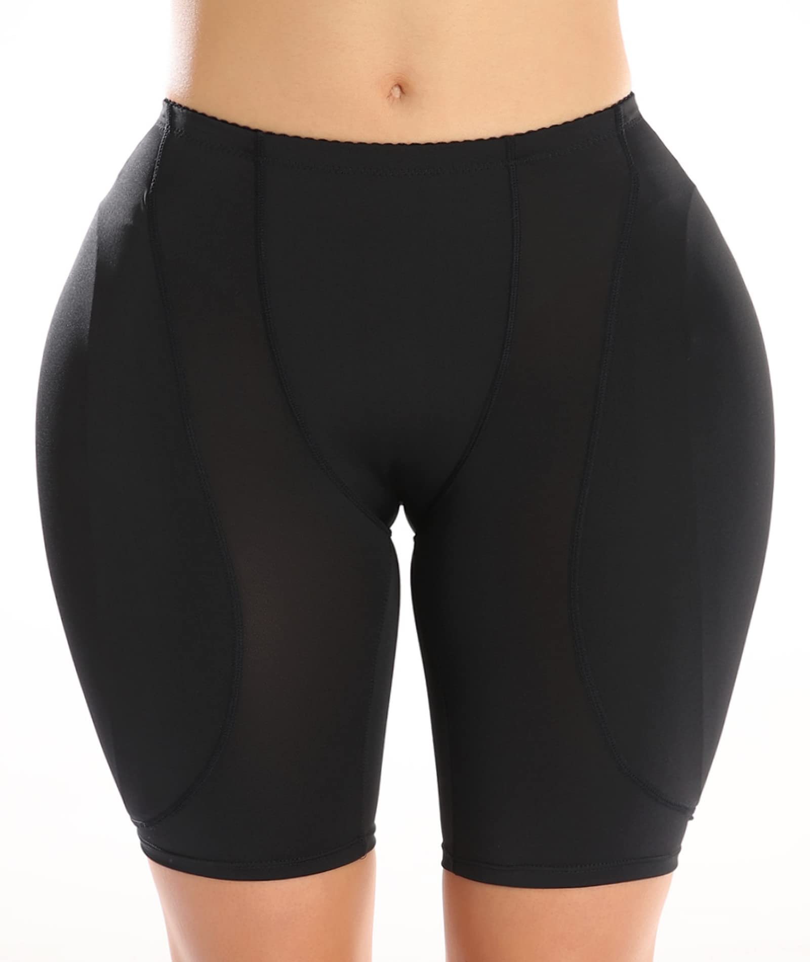 Höft vadderade Shapewear för kvinnor Butt Enhancer Shapewear Fake Hip Pads Höftskydd för Crossdressers Butt Lifter Shaper Trosor S svart