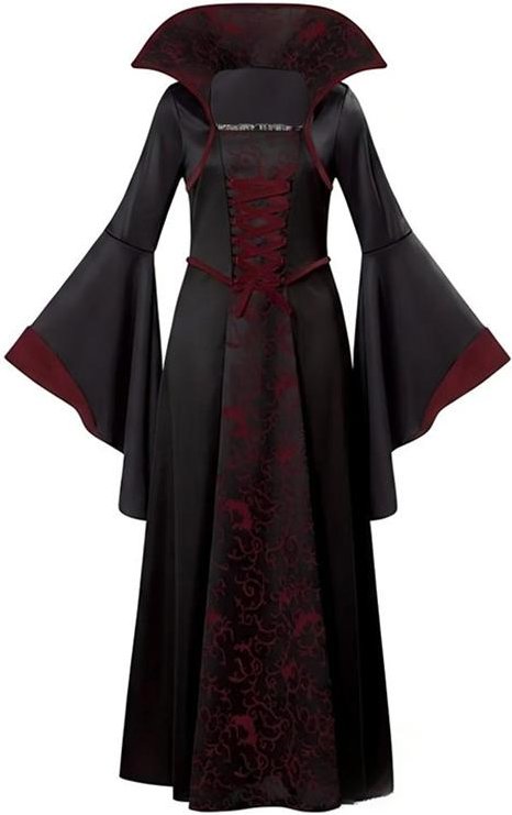 Flickor Cosplay Röd Vampyr Halloweenklänning För Barn Spökbrud Gotisk Kostym Vampiran Karnevalskläder Svarta Röda Kläder 110cm black