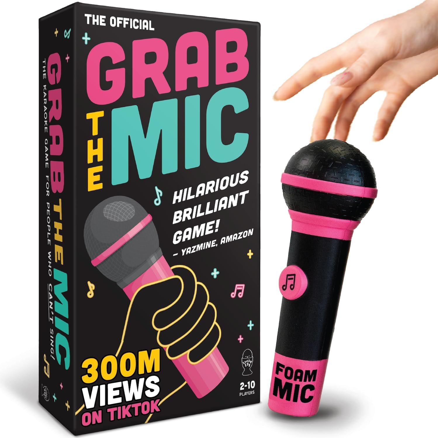 Grab The Mic Familjefest Karaoke Brädspel 125 Textkort Sångarspel pink