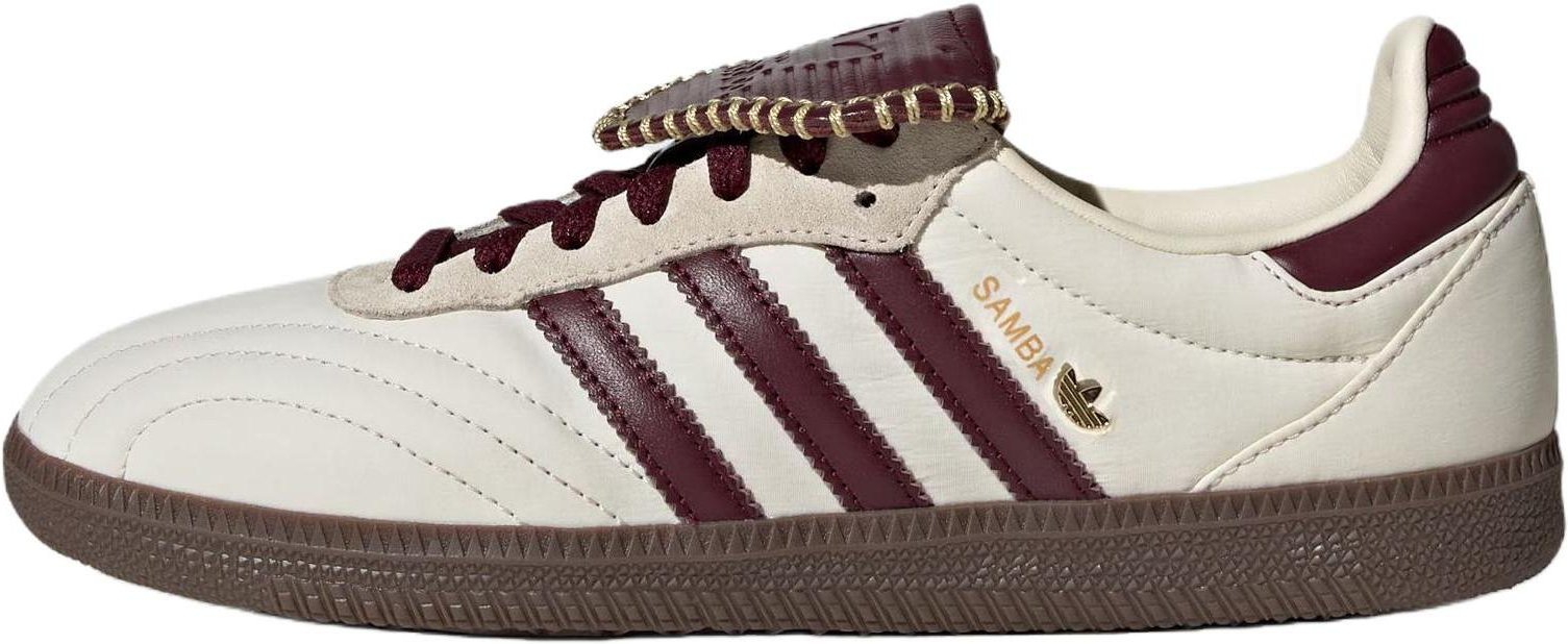 adidas Samba Lång Plös Krämvit Vinröd Guldmetallic Dam Sneakers IH9045 40⅔ white