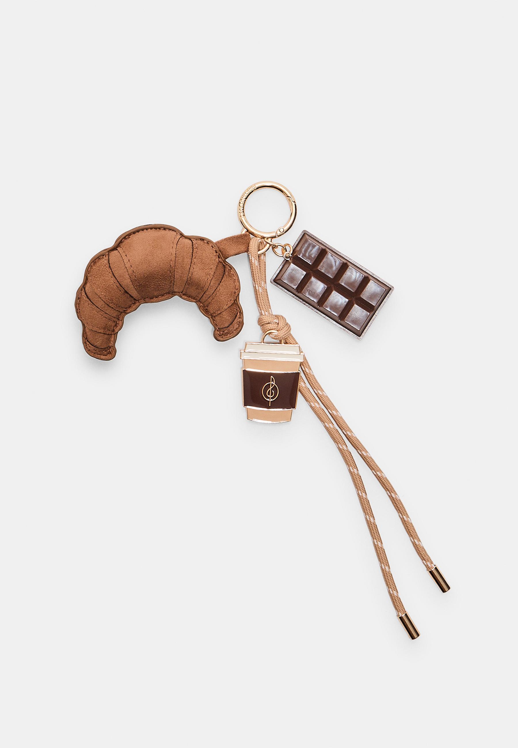 Stradivarius Nyckelring Med Coffee- Och Croissant-Berlocker Brun Os