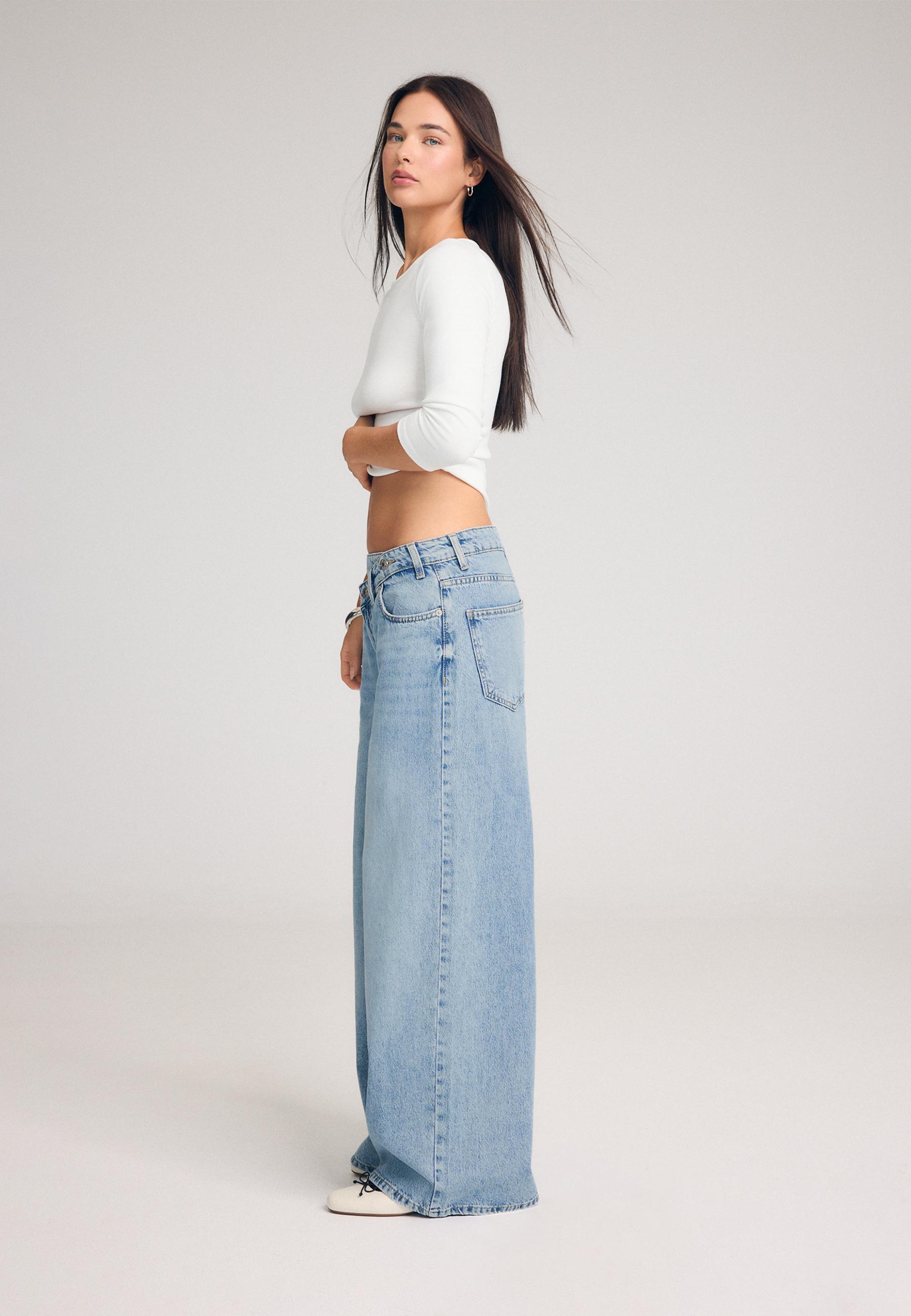 Stradivarius Jeans Med Korsad Midja