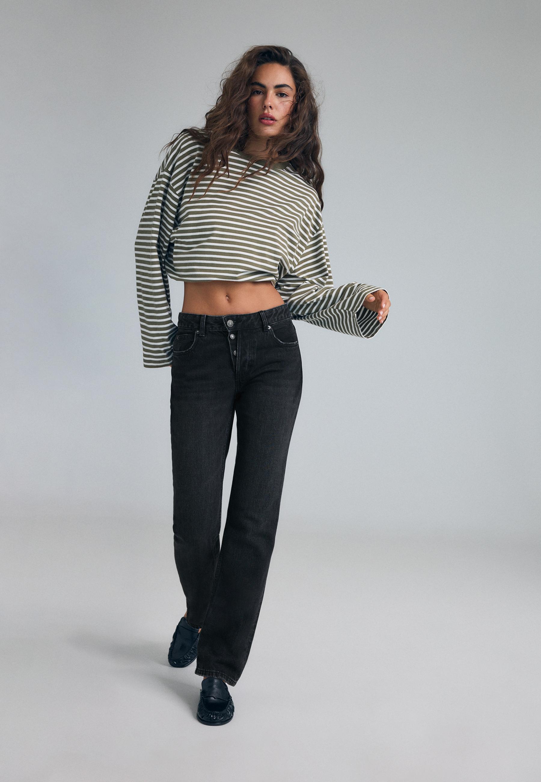 Stradivarius Jeans Straight Med Smal Passform