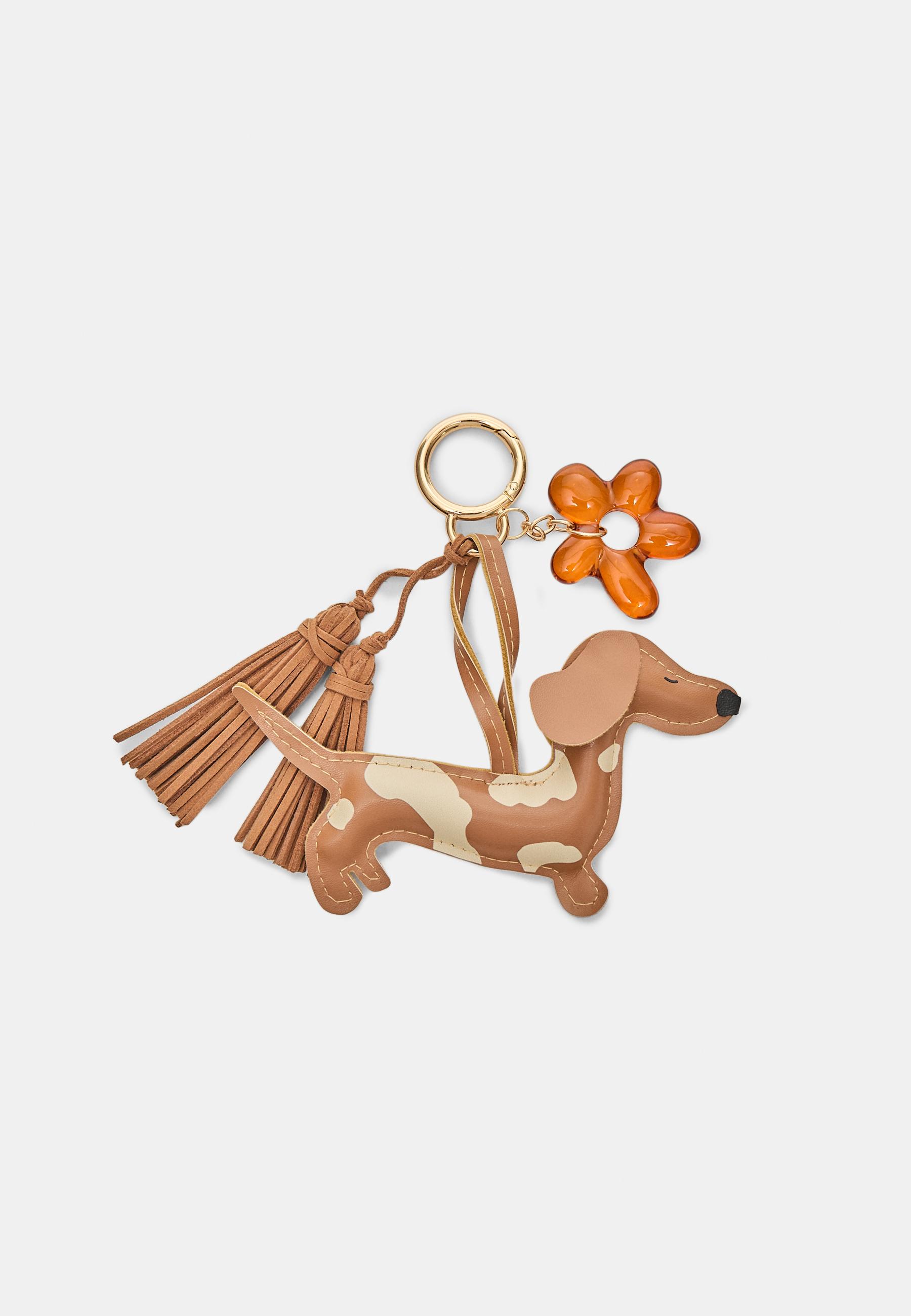 Stradivarius Nyckelring Med Hund- Och Blomberlock Brun Os