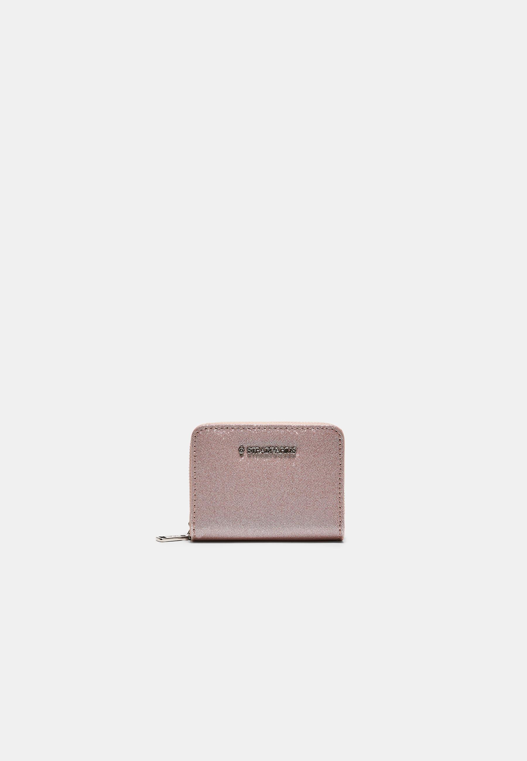 Stradivarius Glittrig Plånbok Med Dragkedja Pastellrosa Os